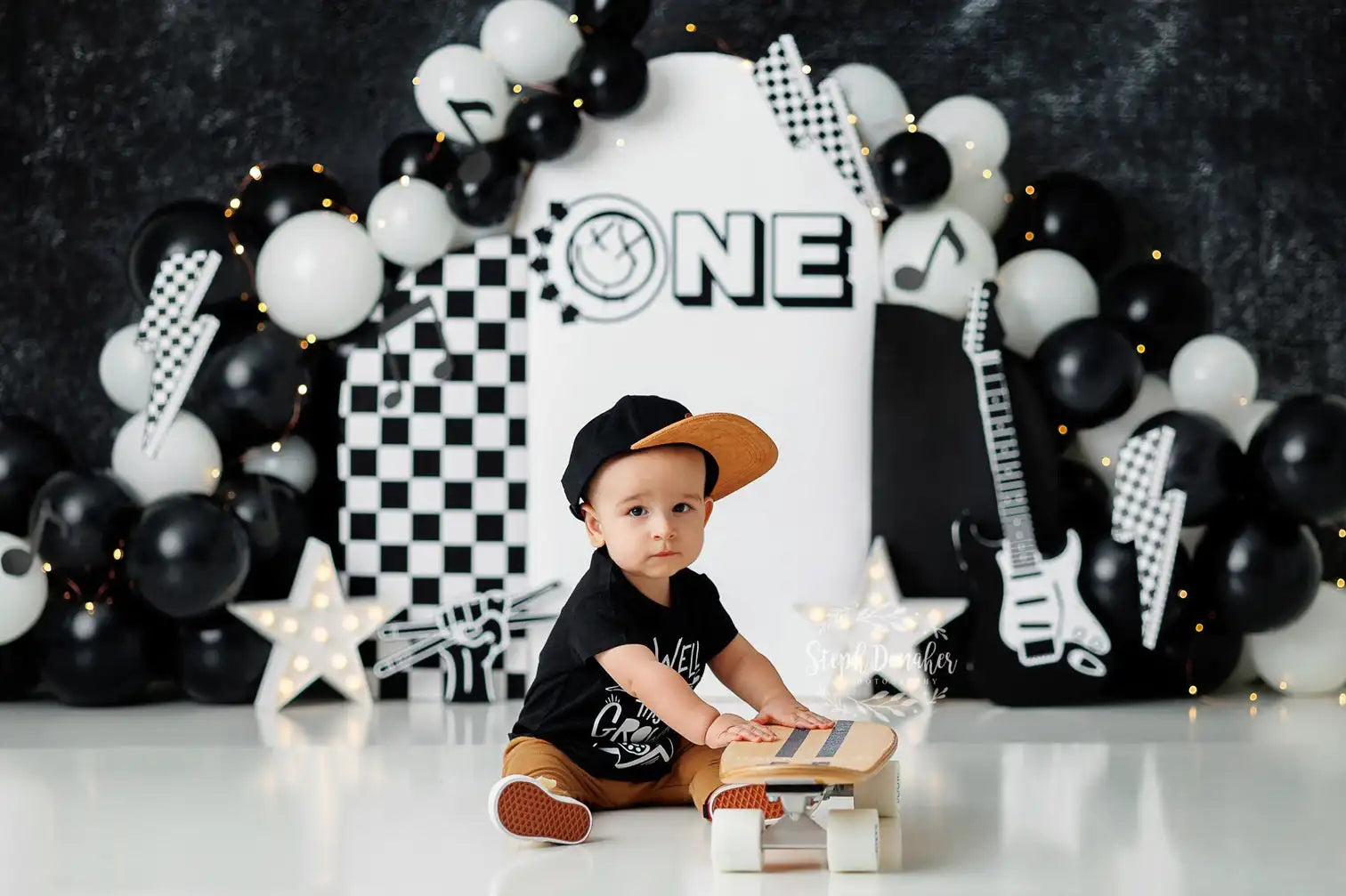 The Rock Show Photography Backdrop Kids Boys Birthday Photocall Decors Child Kids Adult Balloons Studio Backgrounds