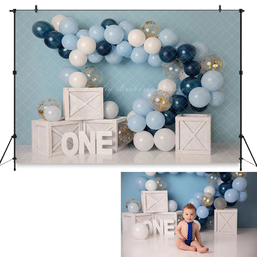 One Happy Dude Photography Backdrop Kids Baby Cake Smash Photocall Decors Balloons Child 1st Birthday Studio Backgrounds