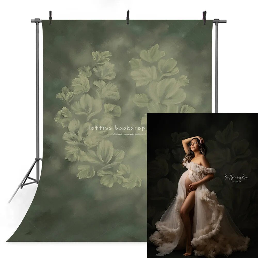 Hand Painting Abstract Floral Backdrop Adult Photography Oil Flower Background Rose Flower Artistic Portrait Child Photostudio