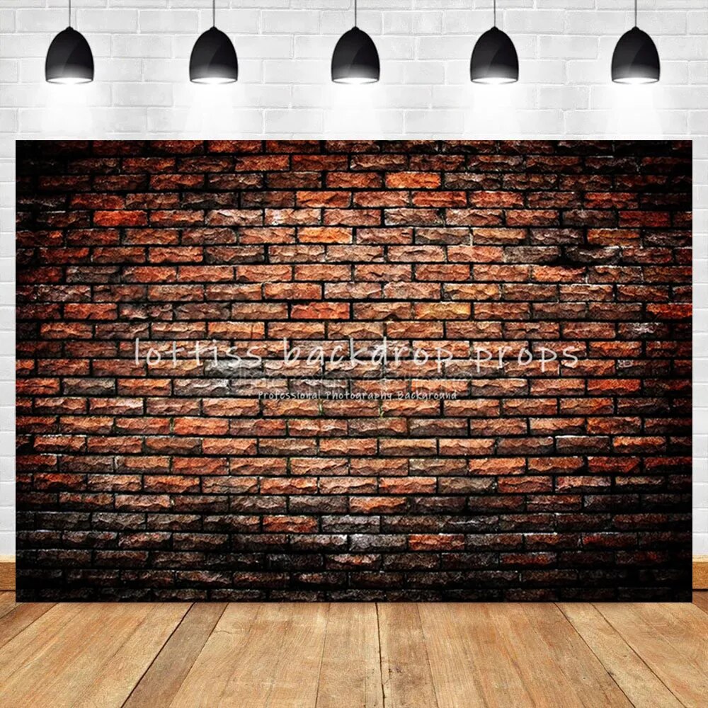 Dark Red Brick Wall Photography Backdrop Old Brown Brick-wall Wallpaper Adult Portrait Baby Child Birthday Decor Background