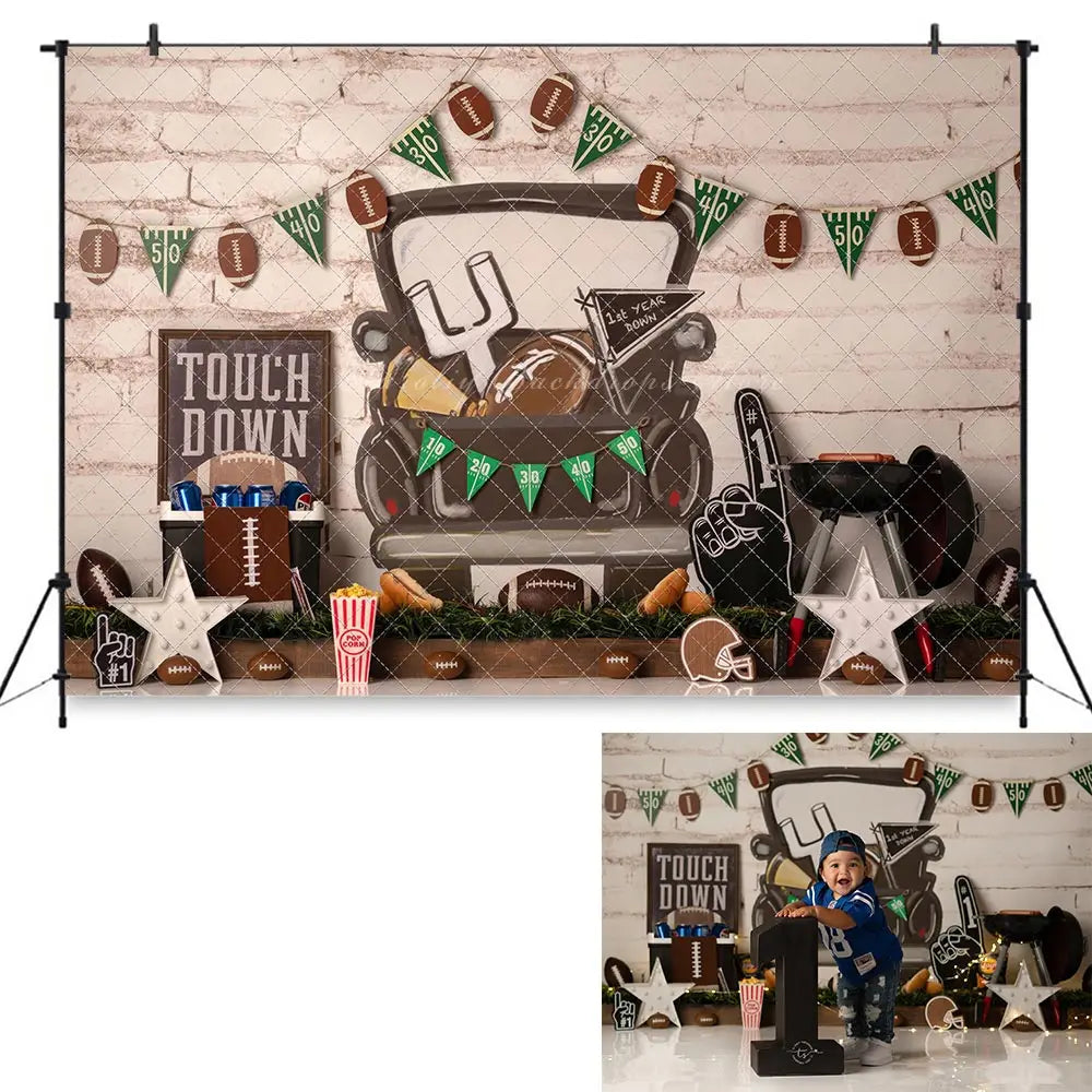 Tailgate Time Retro Car Photography Backdrop Child Adult Birthday Photo Shoot Backgrounds Cake Smash Party Photocall Decors