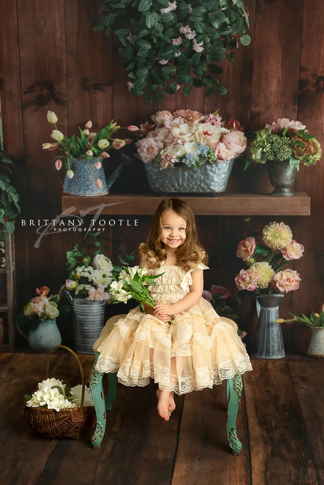 Floral Workshop Backdrops Child Baby Photography Adult Girl Birthday Photocall Flower Spring Garden Plants Backgrounds