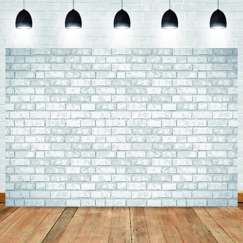 White Brick Wall Backdrops Old Bricked Brick-wall Wallpaper Kids Pregant Portrait Adult Birthday Decor Photography Background