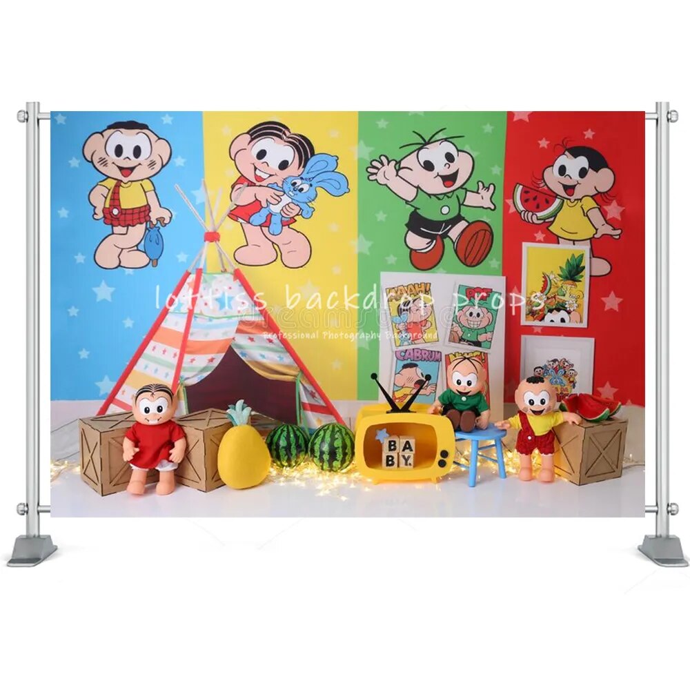 Toy Theme Birthday Backdrop Kids Baby Photocall Props Party Balloons Cartoon Backgrund Child Photostudio