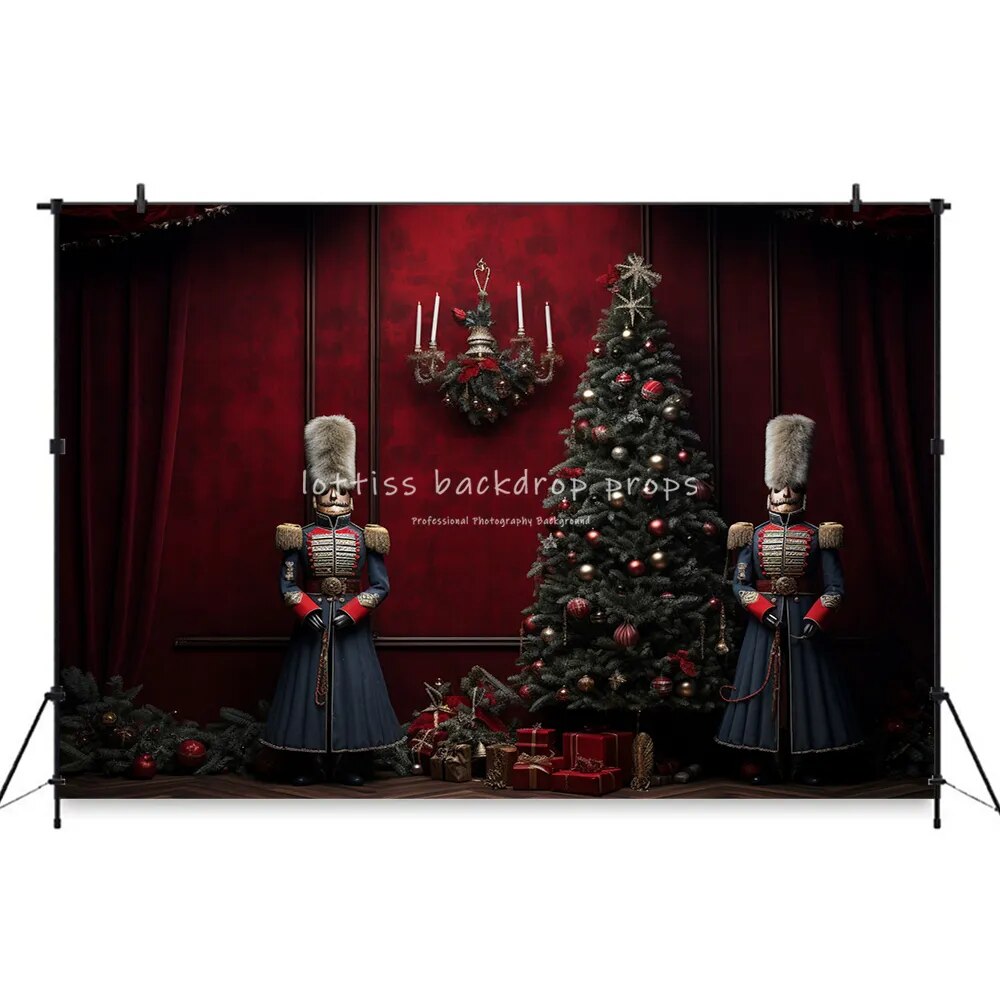 Christmas Nutcrackers Solider Backdrops Kids Baby Photography Props Child Adult Photocall Props Xmas Living Room Background