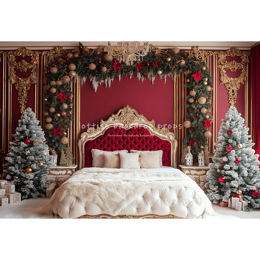 Christmas Bedroom Headboard Backdrops Kids Adult Photography Child Baby Photocall Winter Xmas Kitchen Cupboard Backgrounds