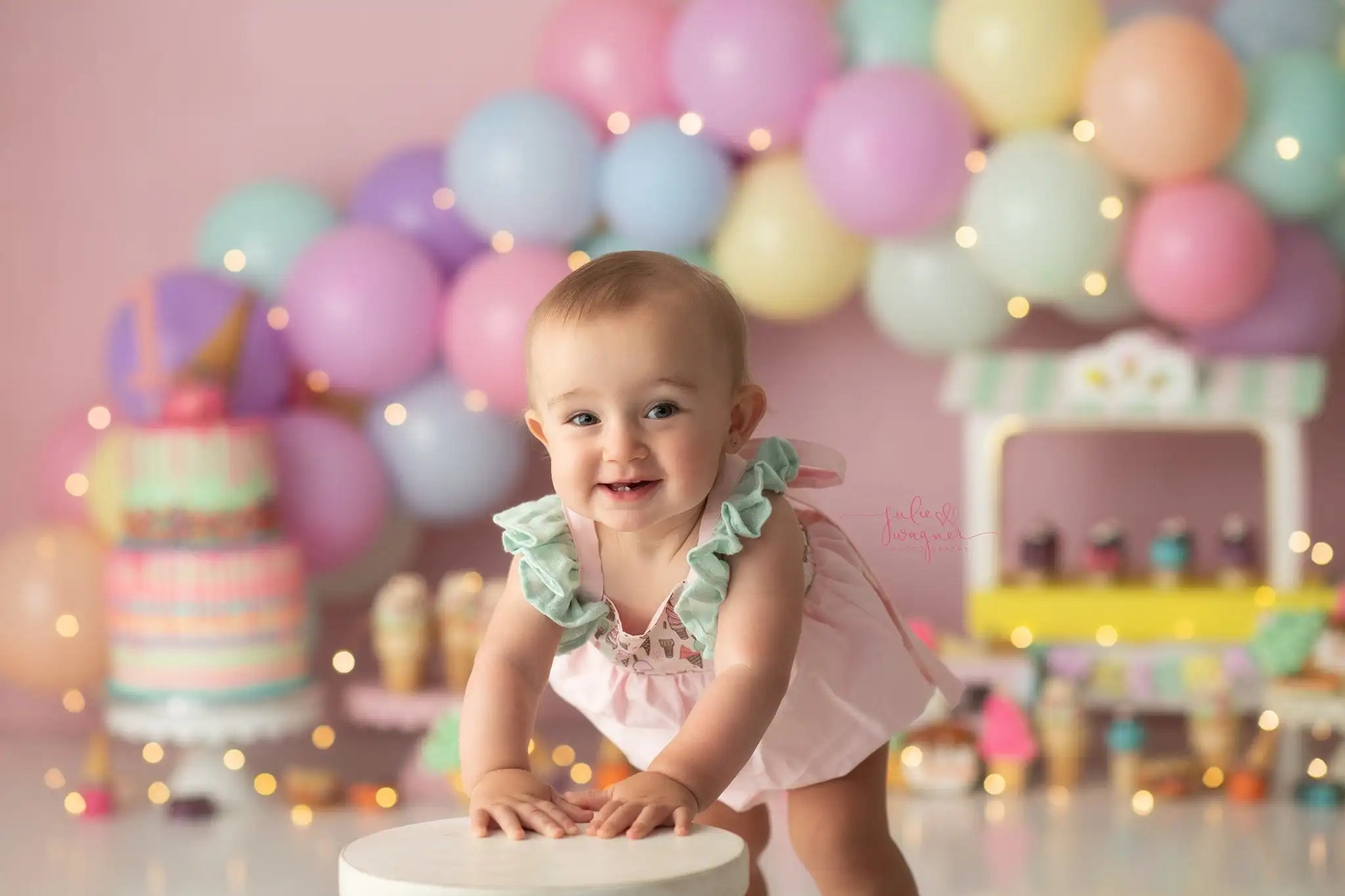 Candy Balloons Backdrops Kids Baby Photography Props Girl Child 1st Birthday Cake Smash Backgrounds