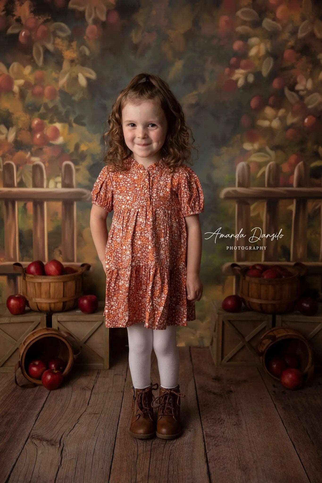 Autumn Apple Picking Backdrops Baby Kids Photography Props Child Adult Phtotocall Fall Forest Backgound