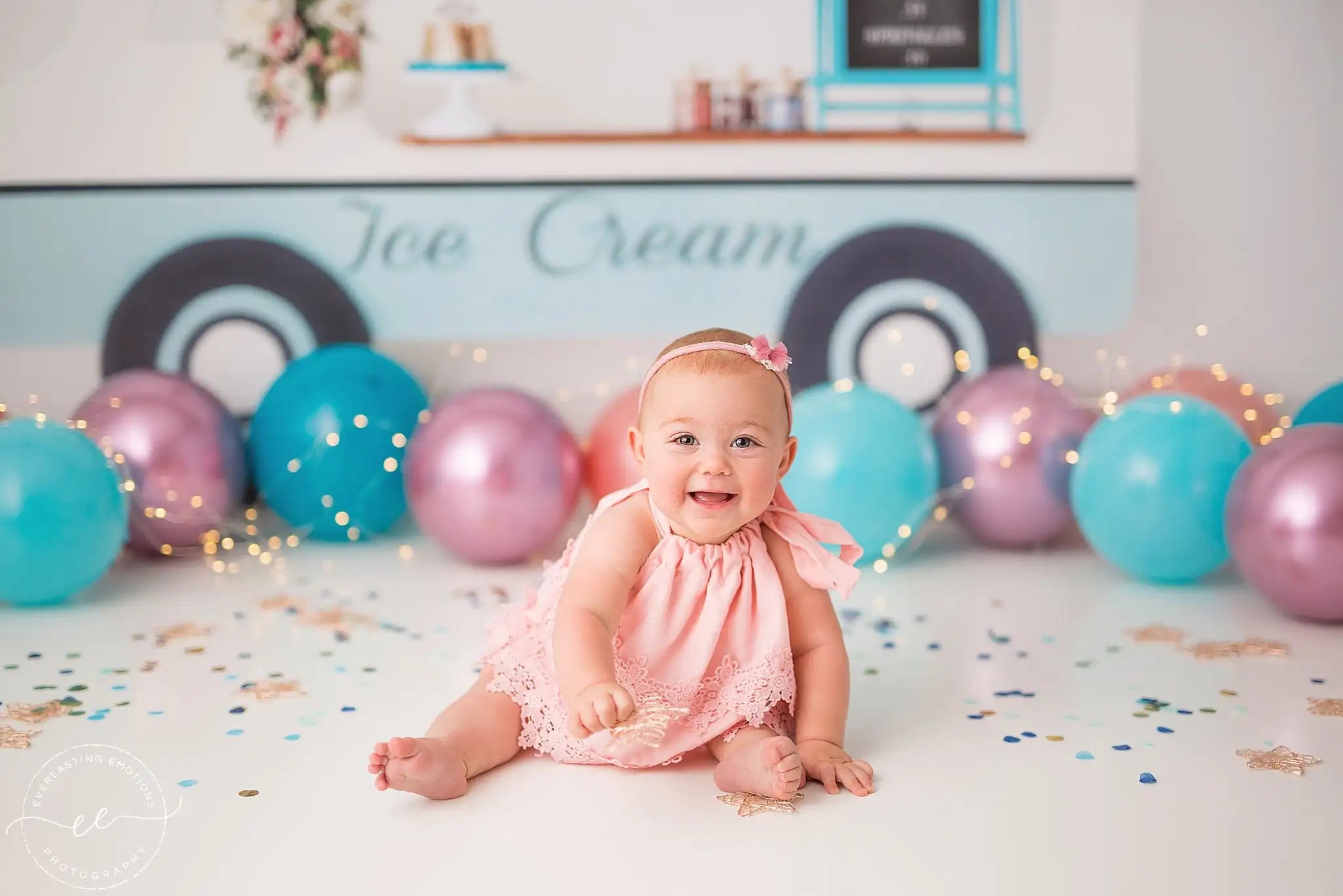 Summer Ice Cream Car Photography Backdrop Kids Baby Cake Smash Photocall Decors Child Girls Adult Birthday Studio Backgrounds