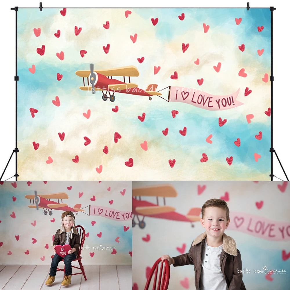 Love Language Valentine Day Backdrops Kids Baby Birthday Cake Smash Photocall Props Child Adult Photography Decors Background