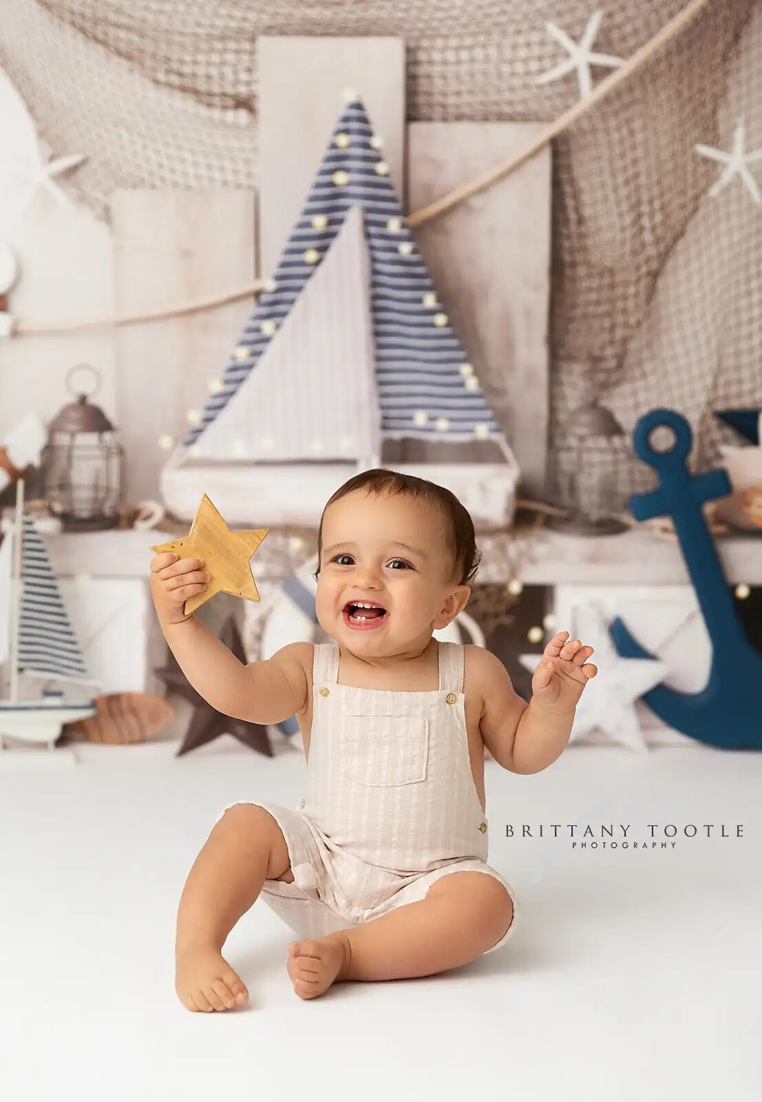 Sailing Out To Sea Backdrops Kids Baby Cake Smash Birthday Photography Props Child Adult Photocall Ship Sailboat Background