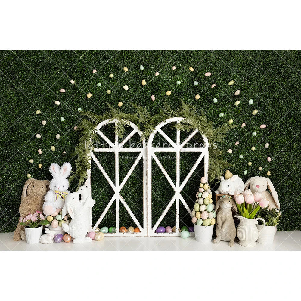 Some Bunny Secret Garden Easter Backdrops Kids Baby Photography Props Child Adult Photocall Decors Green Plants Wall Backgrounds