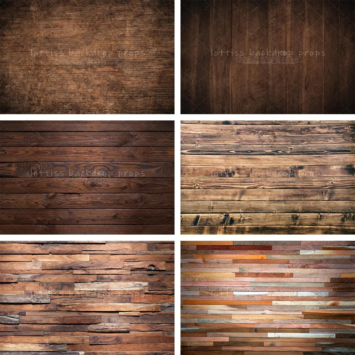 Wood Board Themed Background Cloth For Photography Baby Birthday Party Kids Portrait Mottled Paint Brown Wooden Backdrop Props