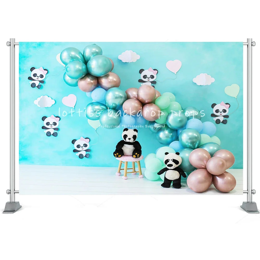 Toy Bear Photography Background Baby Shower Balloons Party Newborn Cake Smash Poster Kids Portrait Backdrop Family Photocall