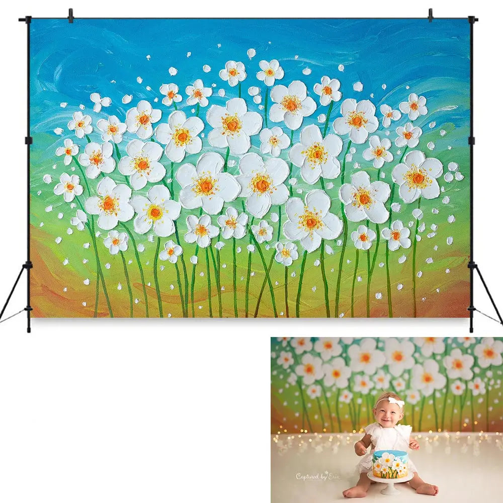 Flower Garden Photography Backdrop Spring Floral Kids Baby Cake Smash Photocall Decors Child Girls Adult Studio Backgrounds