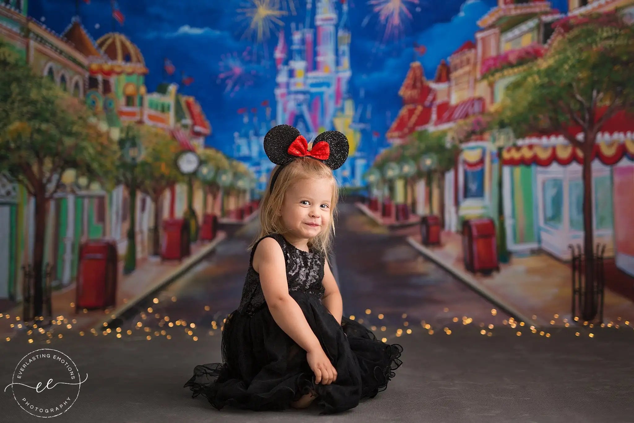 Castle Firework Street Backdrops Kids Baby Photography Props Child Adult Birthday Photocall Decors Store Front Backgrounds