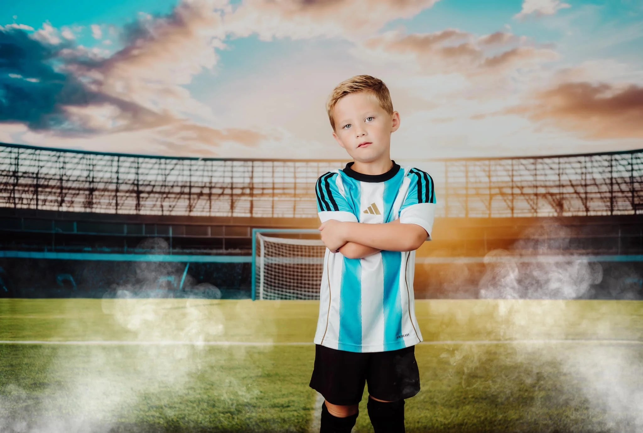 Sunrise Stadium Backdrop Kids Baby Cake Smash Photography Props Child Adult Birthday Photo Shoot Backgrounds