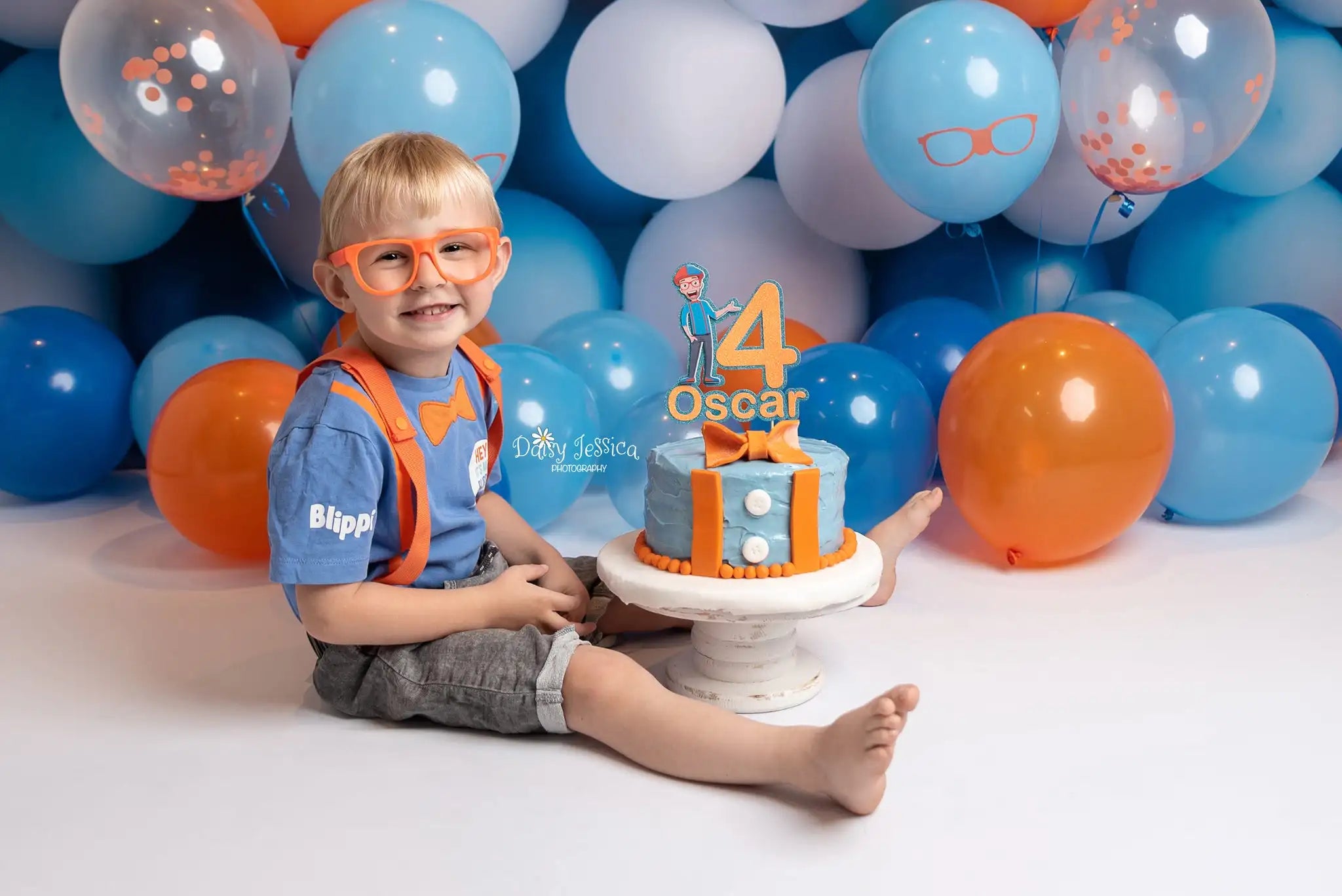 Blue Balloons Wall Backdrop Kids Baby Cake Smash Photography Props Child Boys Adult Photocall Studio Backgrounds