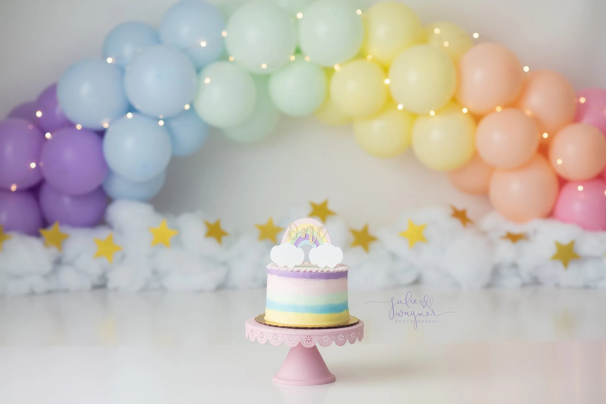 Rainbow Balloon Arch Photography Backdrop Kids Baby Cake Smash Photocall Decors Child Adult Birthday Photo Studio Backgrounds