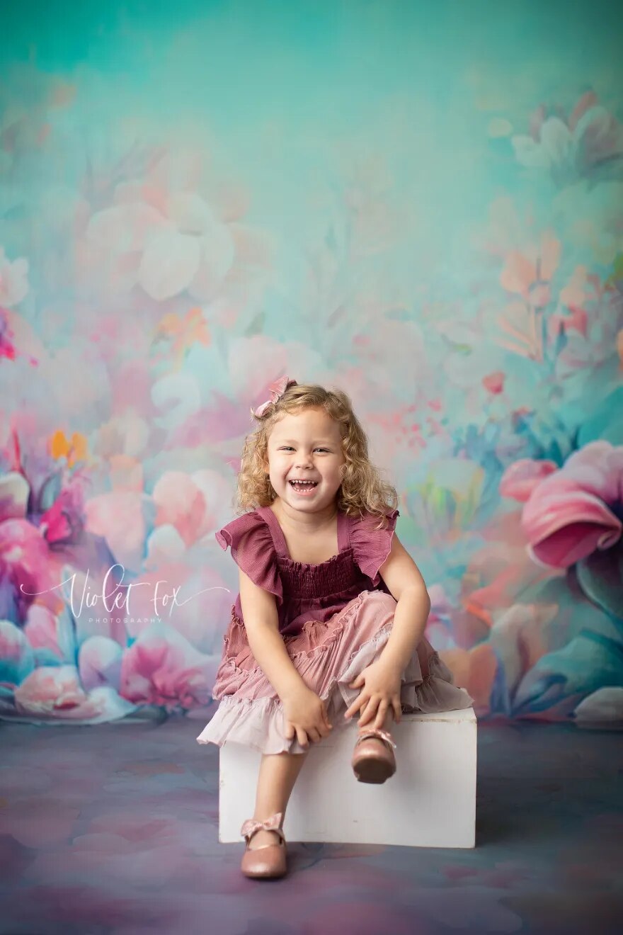 Watercolor Flower Backdrops Portrait Photography Girls Pregnant Woman Baby Pink Art Floral Background Adult Photostudio