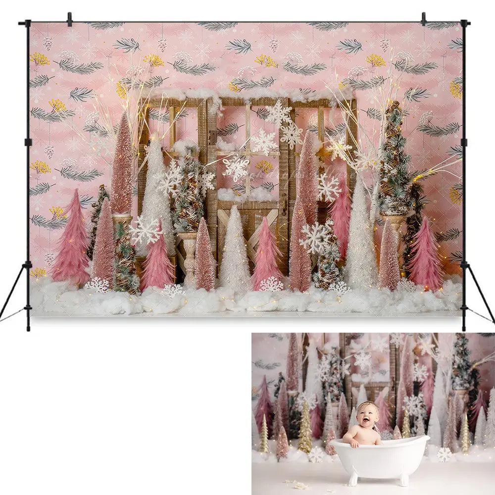 Snowflake Kisses Backdrop for Photoshoot Baby Kids Cake Smash Party Photocall Photograhy Background