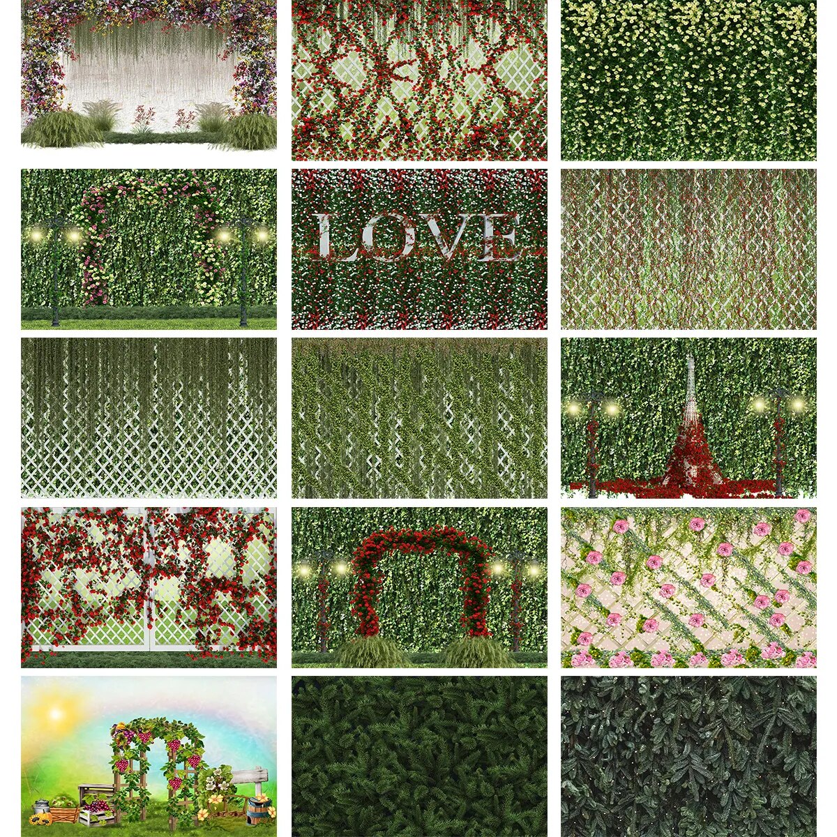 Rose Plant Wall Backdrop Love Dating Photography Props Flowers Wedding Activity Ceremony Spring Kids Birthday Background