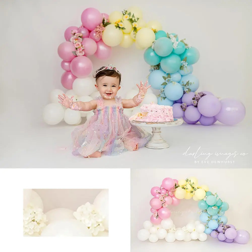 Fabulous Flower Balloons Garland Backdrop Kids Baby Cake Smash Photocall Decors Child Adult Birthday Photography Backgrounds