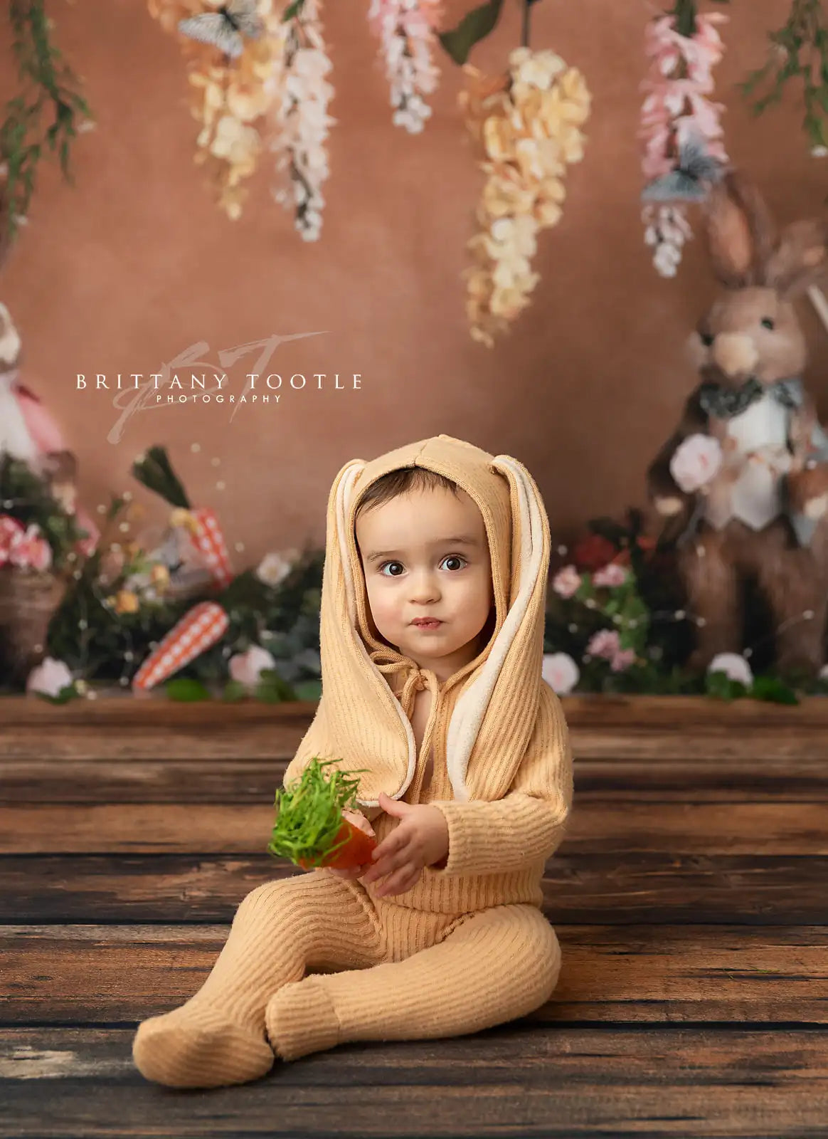 Spring Garden Bunny Backdrops Kids Adult Photography Props Child Baby Photocall Decors Floral Plants Animals Backgrounds