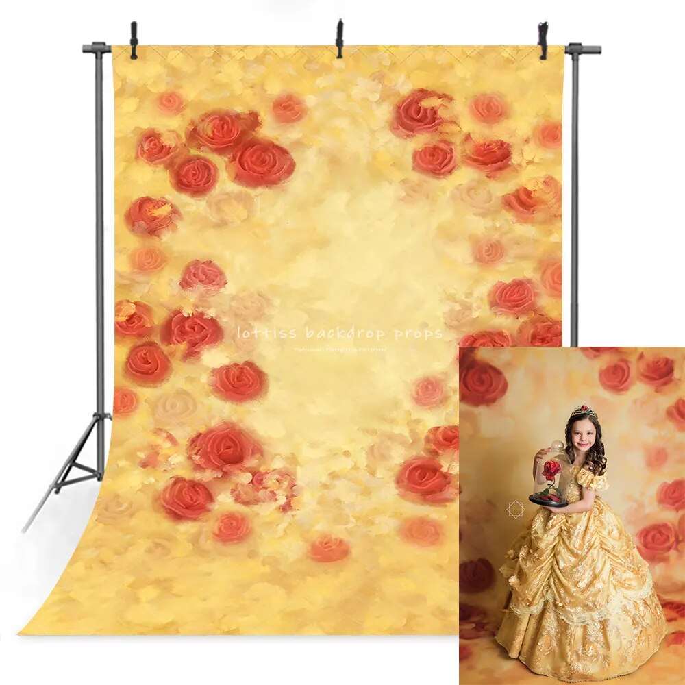 Art Hand Painted Floral Backdrop Adult Pregant Portrait Photography Girl Kids Baby Photocall Props Abstract Texture Background