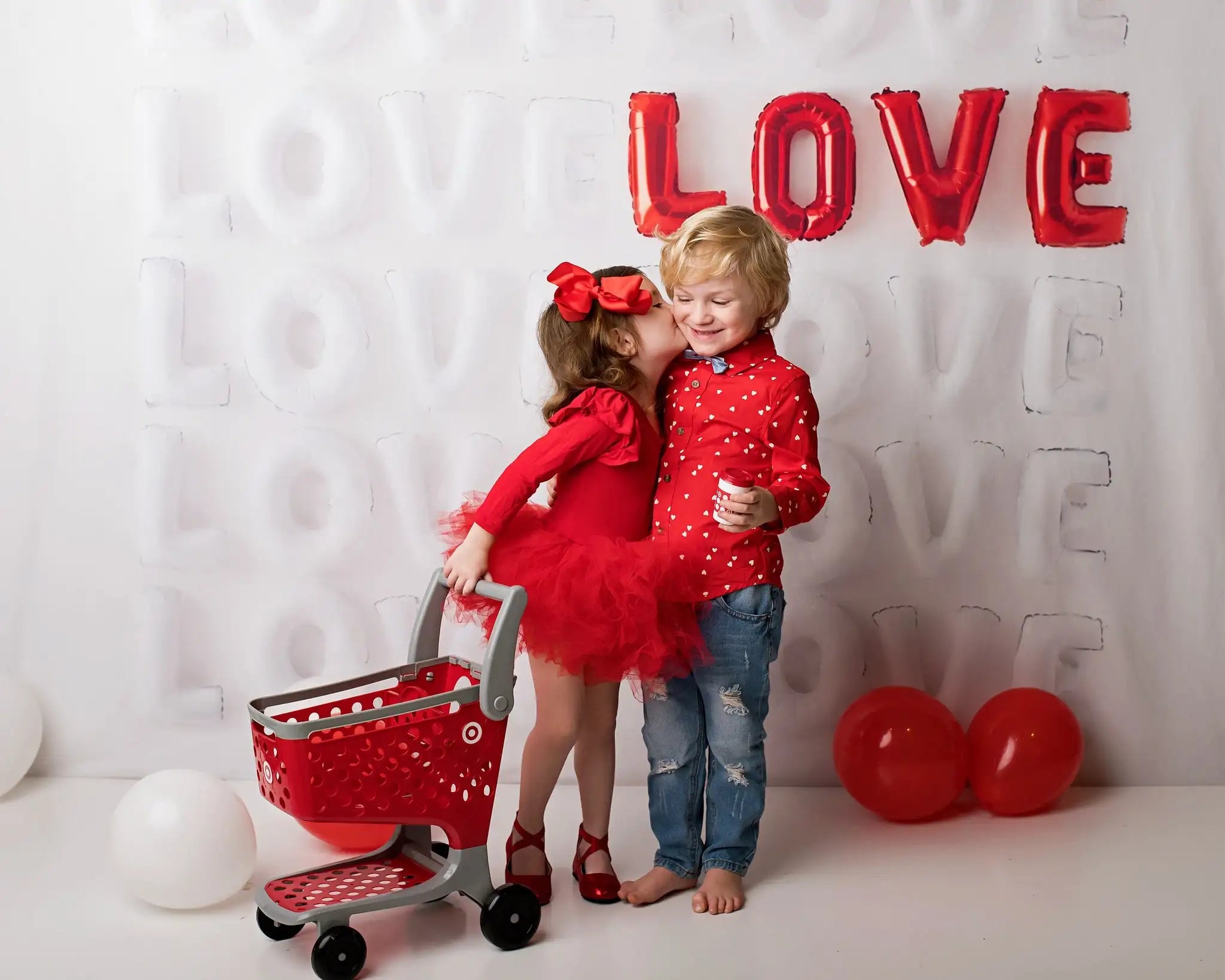 Modern Love Valentine's Day Backdrops Kids Girl Photography Props Pink Balloons Decors Backgrounds