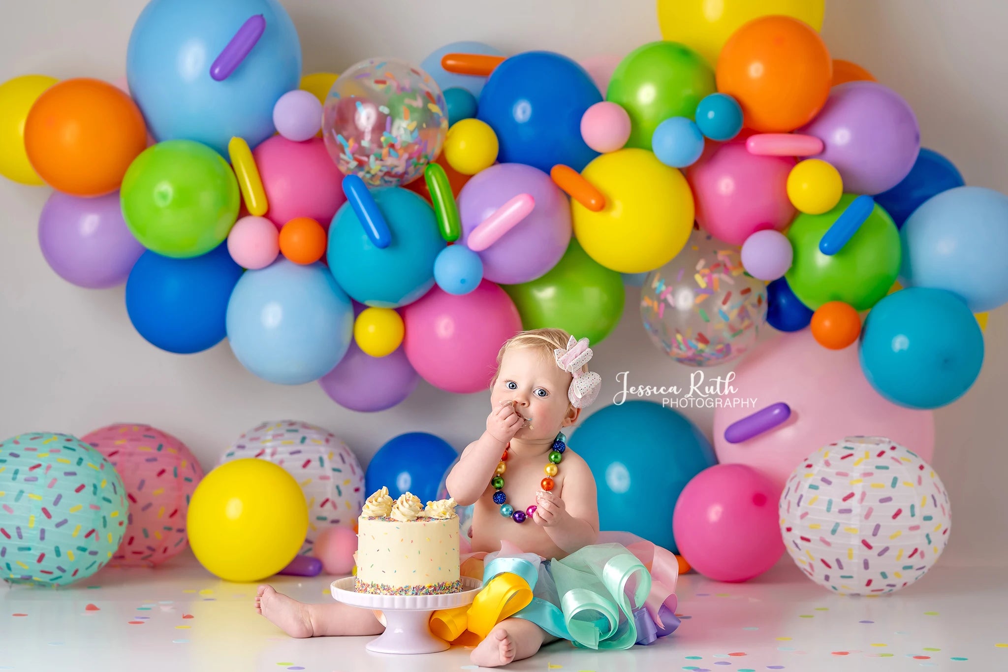 Sprinkles Cupcakes Backdrop Balloons Cake Smash Photocall Props Child Girls Adult Birthday Photography Studio Backgrounds