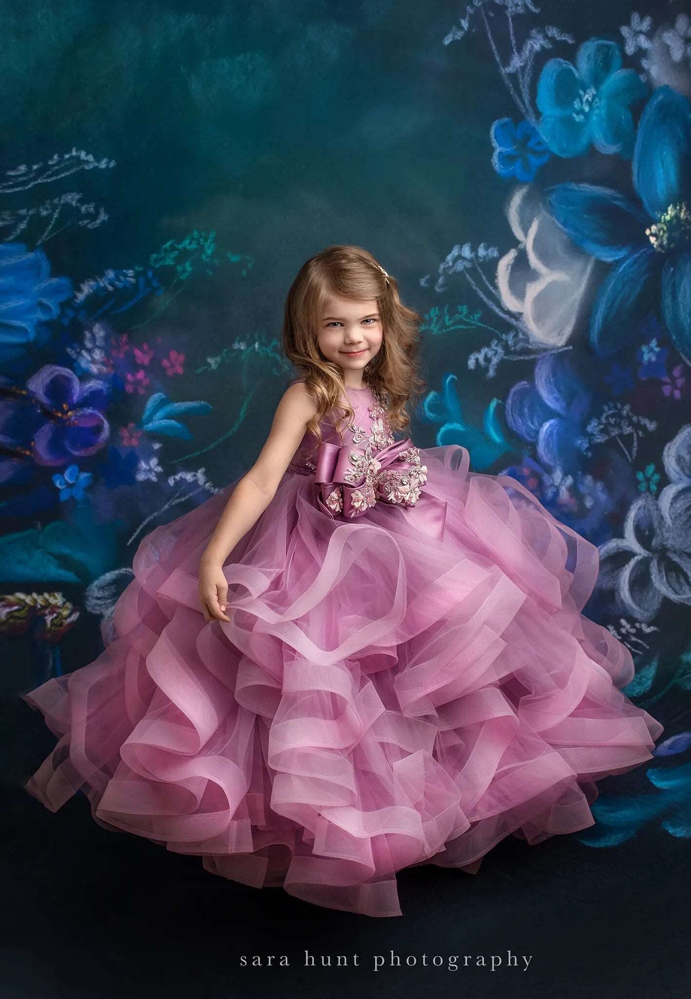 Art Floral Backdrops Kids Pregnant Woman Portrait Photography Hand Painting Flower Background Purple Flowers Baby Photostudio