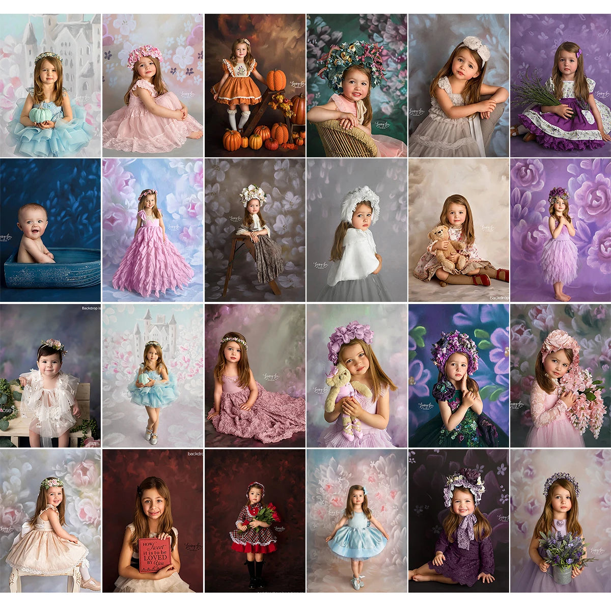 Abstact Floral Texture Backdrops Kids Adult Photography Props Child Baby Photostudio Decors Flower Photocall Backgrounds