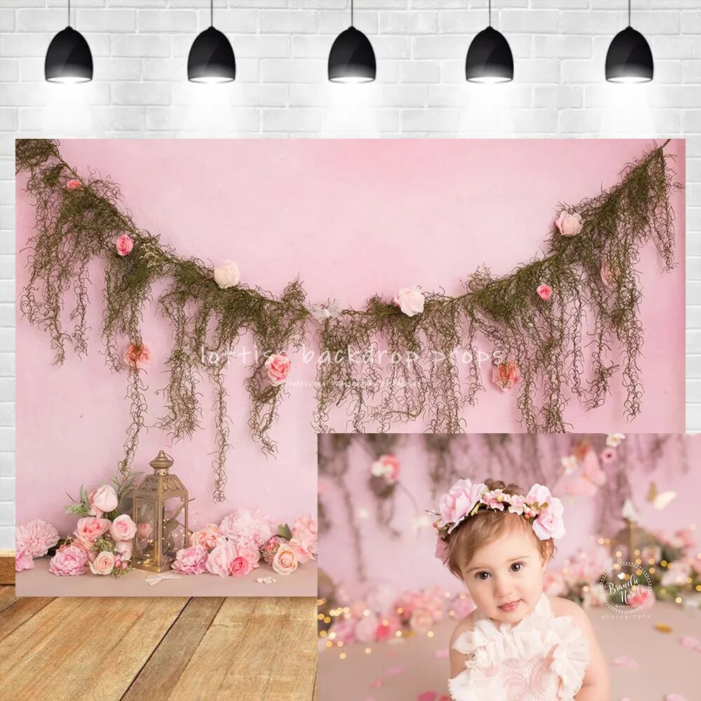 Spring Floral Wall Photography Backdrop Kids Cake Smash Decor Garden Scene Background Baby Adult Portrait Props Photostudio