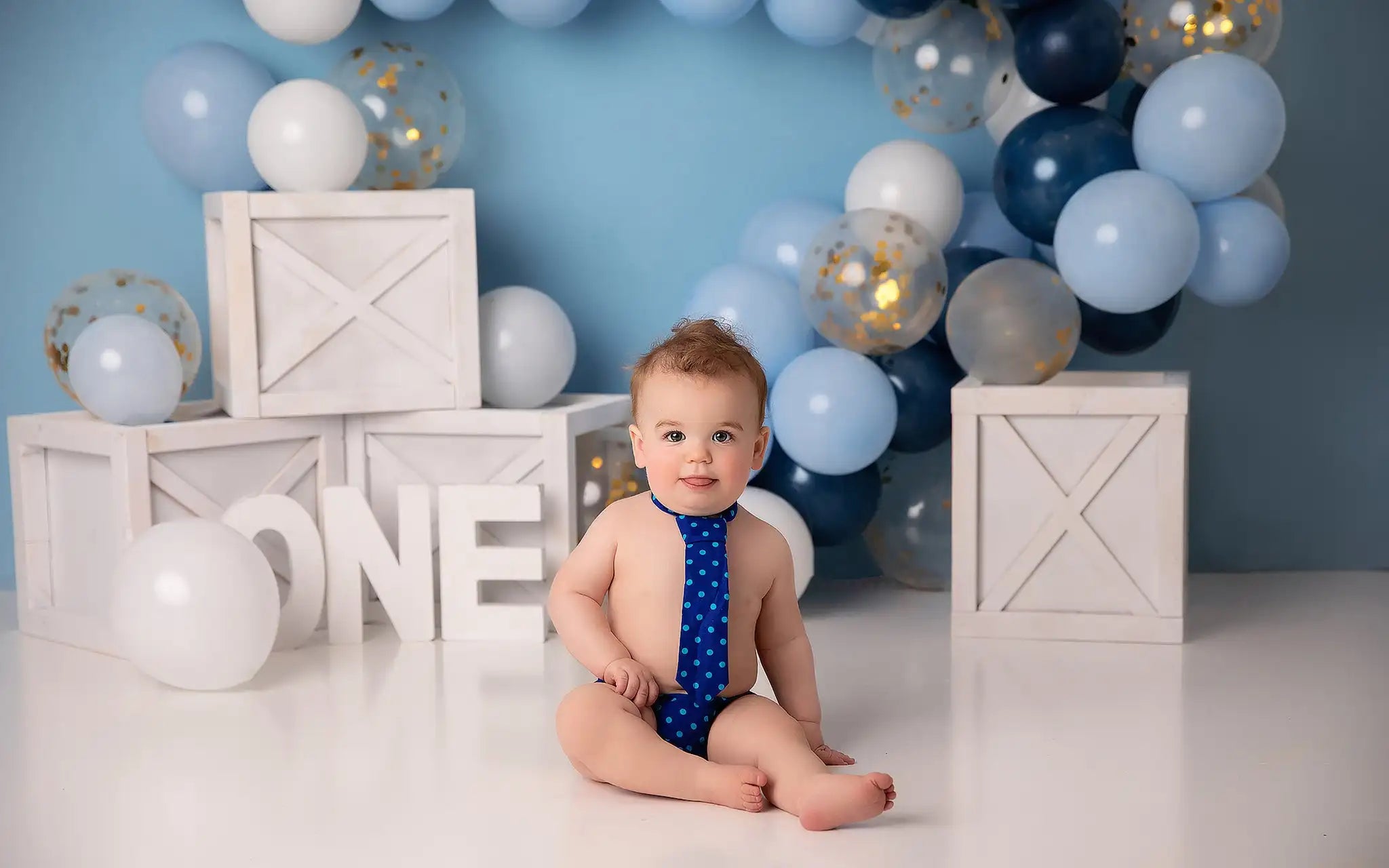 Gold Glitter Blues Backdrop Kids Baby 1st Birthday Photocall Decors Balloons Child Cake Smash Photography Studio Backgrounds