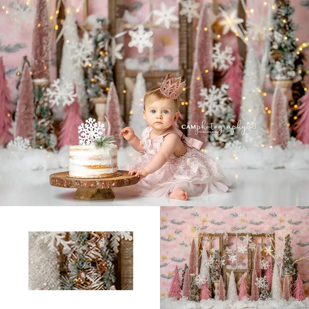 Snowflake Kisses Backdrop for Photoshoot Baby Kids Cake Smash Party Photocall Photograhy Background