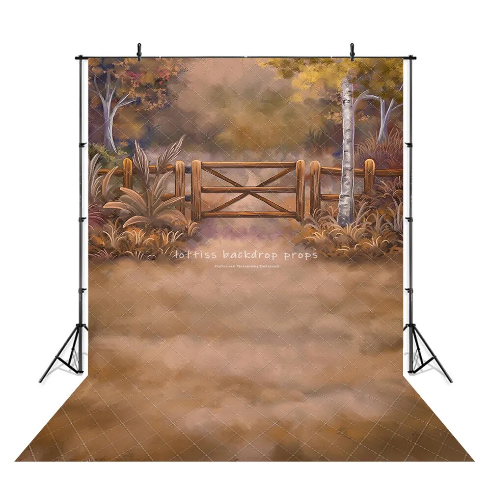 Autumn Rustic Meadow Retreat Backdrops Kids Adult Photography Props Farm Front Child Baby Fall Photocall Forest Background