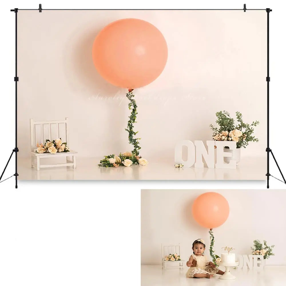 Mickey Pastel Balloons Photography Backdrop Kids Baby Cake Smash Photocall Decors Child Adult Birthday Photo Shoot Backgrounds