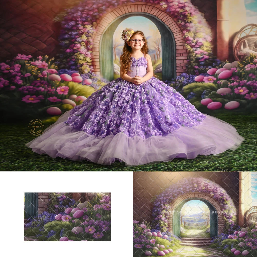 Easter Garden Floral Entrance Wall Backdrops Kids Baby Photography Child Adult Photocall Decors Wonderland Bloom Backgrounds