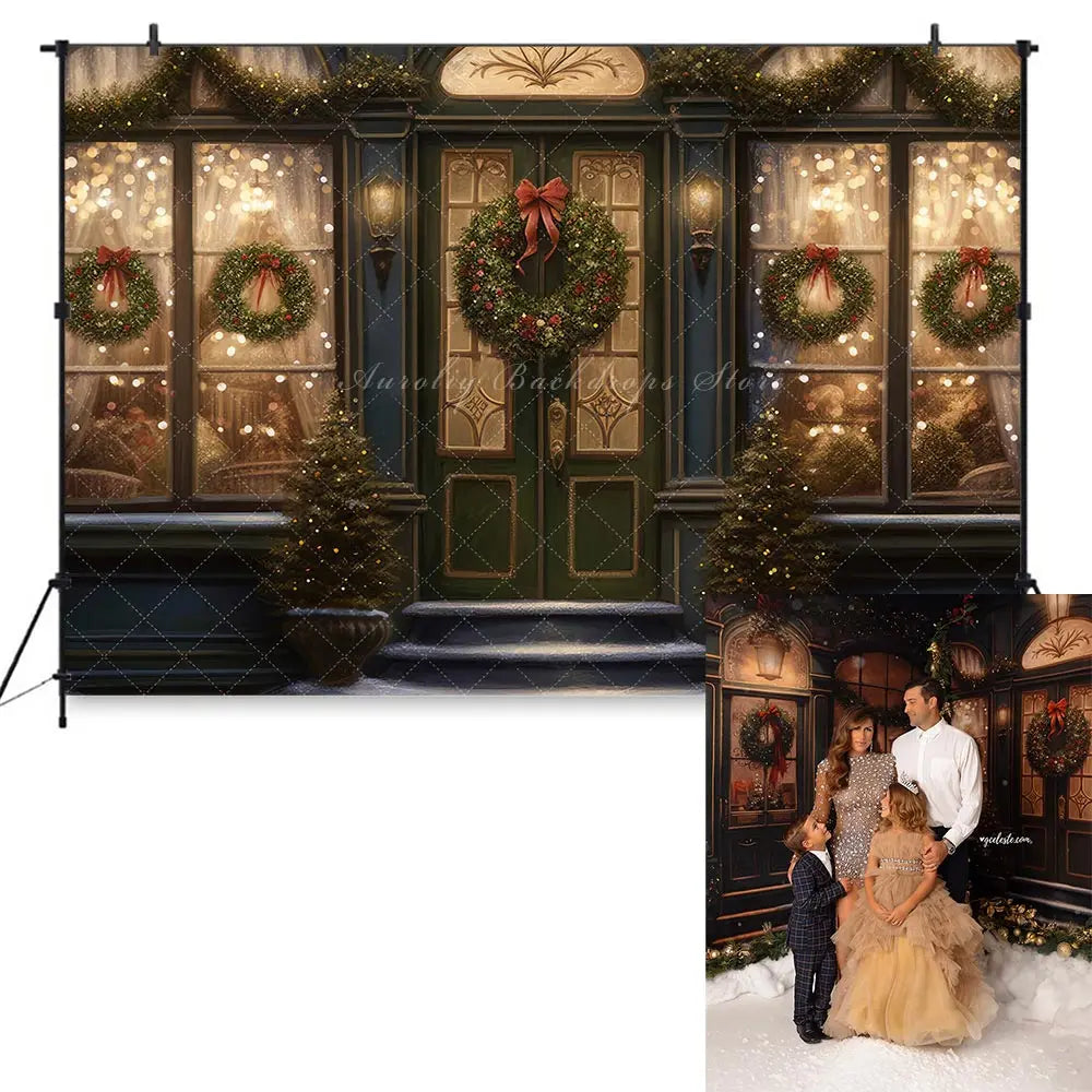 Christmas Winter Snowy Backdrop Child Adult Birthday Photo Shoot Backgrounds Fireplace Indoor Party Decoration Studio Props