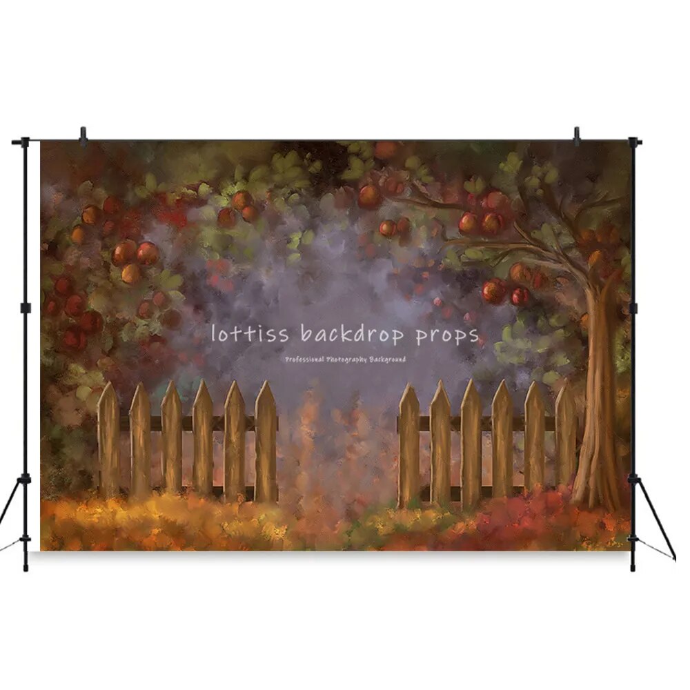 Autumn Rustic Apple Grove Backdrops Kids Baby Photography Props Child Birthday Cake Smash Fall Festival Forest Background