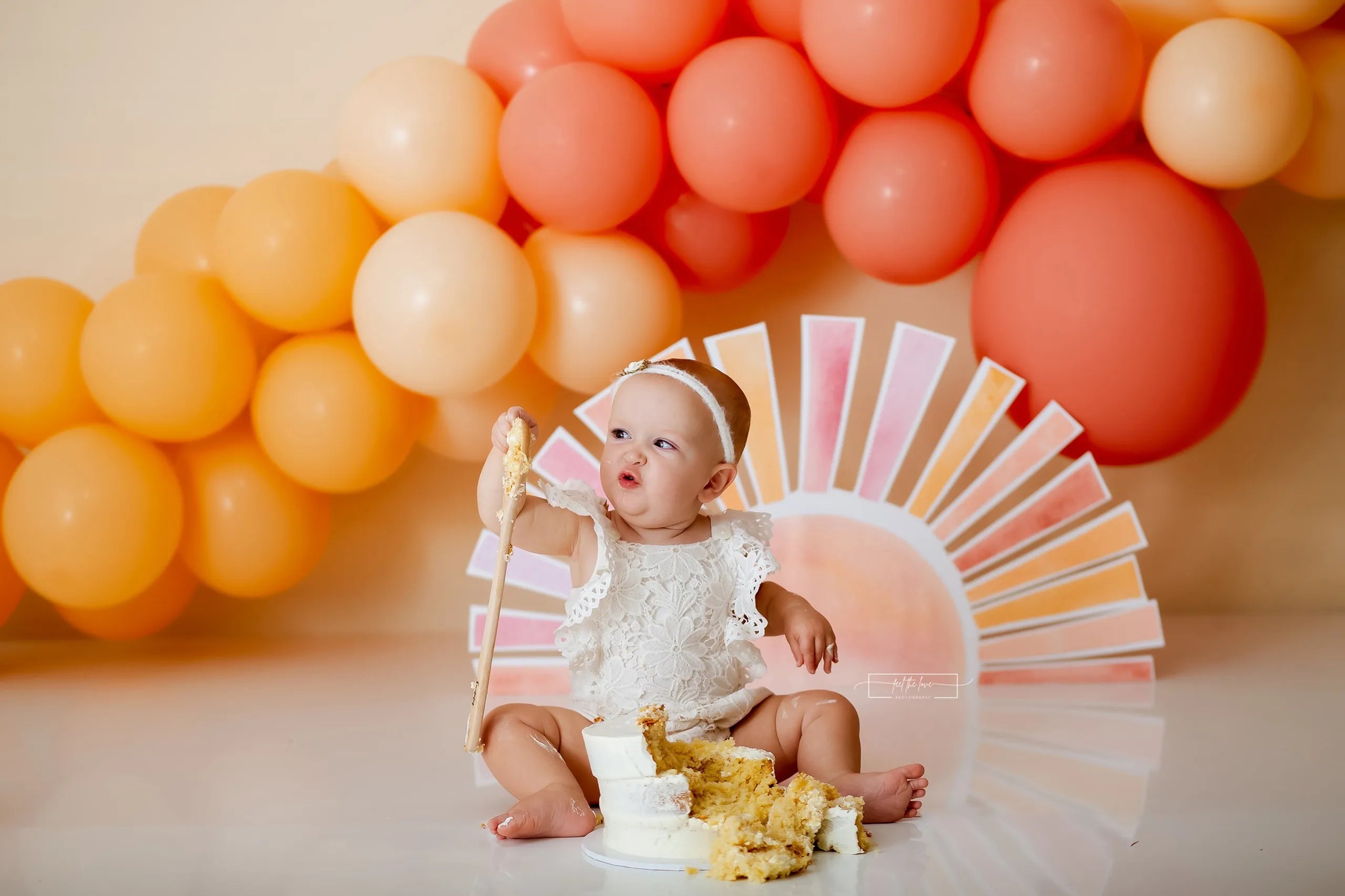 Sunny Boho Balloon Garland Backdrop Kids Baby Cake Smash Photocall Decors Child Adult Birthday Photography Backgrounds