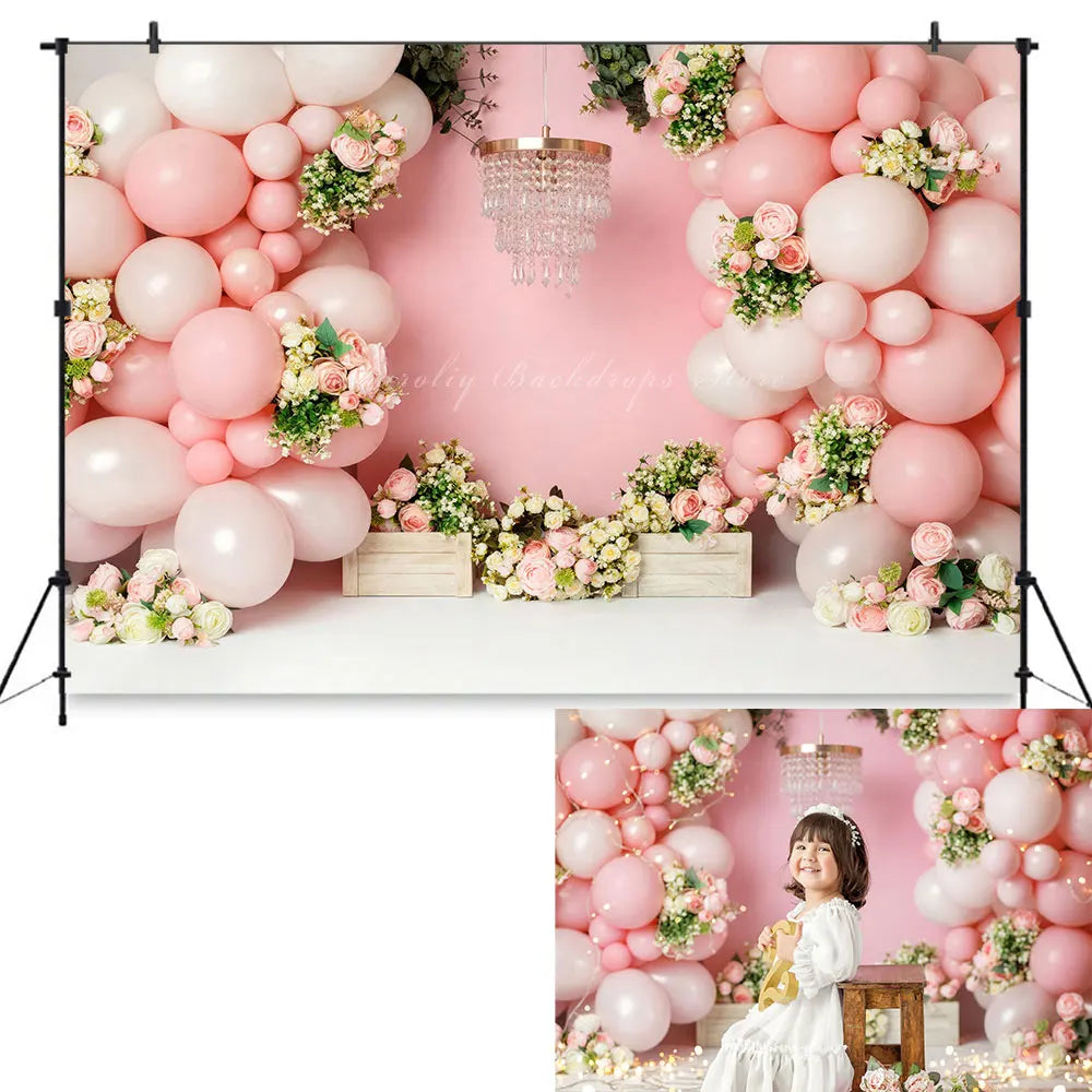 Sweet Bears Backdrop Kids Baby Cake Smash Photography Props Balloons Child Birthday Photocall Decors Studio Backgrounds