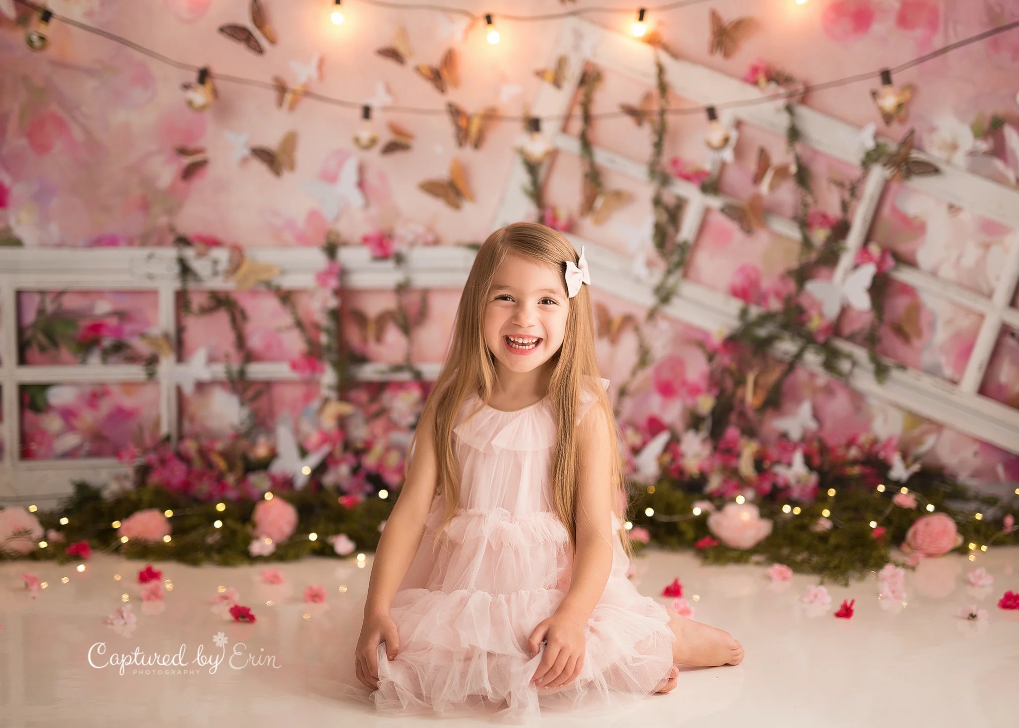 Spring Flutter Forever Backdrops Kids Girl Photography Props Child Baby Photocall Garden Floral Backgrounds