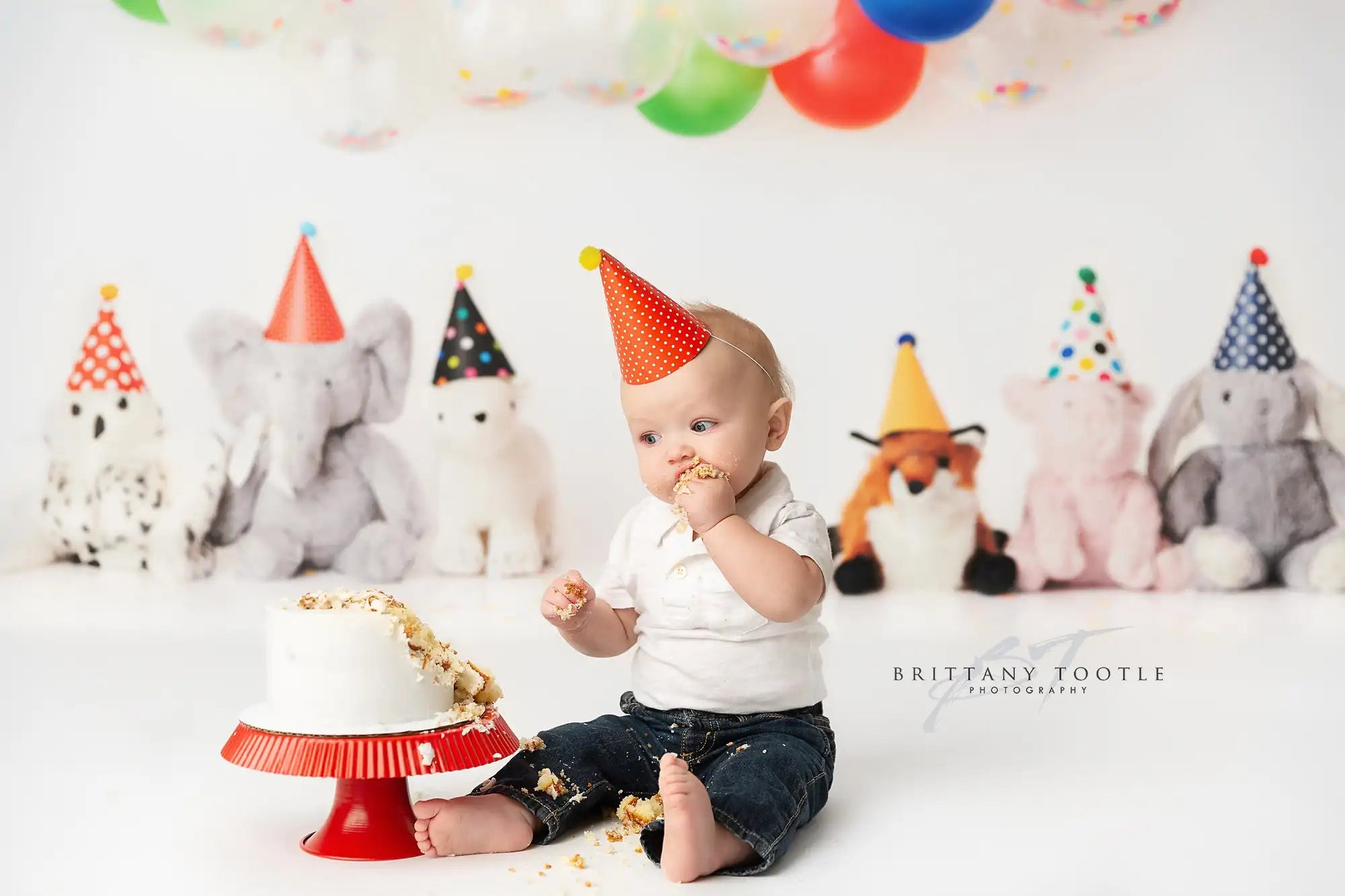 Party Animal Backdrop Balloons Kids Baby Cake Smash Photography Props Child Adult Birthday Photo Studio Backgrounds