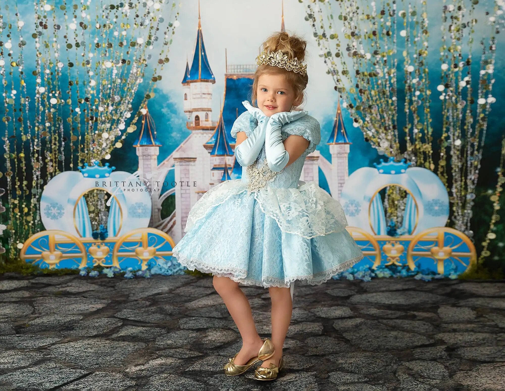 Castle Princess Backdrops Kids Baby Photography Props Child Cake Smash Birthday Photocall Props Girl Dancing Stage Background