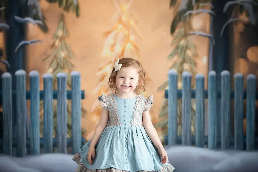 Arrière-plan de forêt d'hiver, photographie de noël pour enfants et adultes, Portrait d'enfant, accessoires de séance photo, studio photo, arrière-plan d'arbres enneigés de noël 