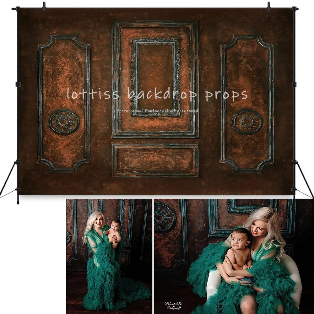 Retro Wall Photography Backdrops Queens Room Interior Classic Wall Baby Adult Portraits European Frame Wedding Photo Background