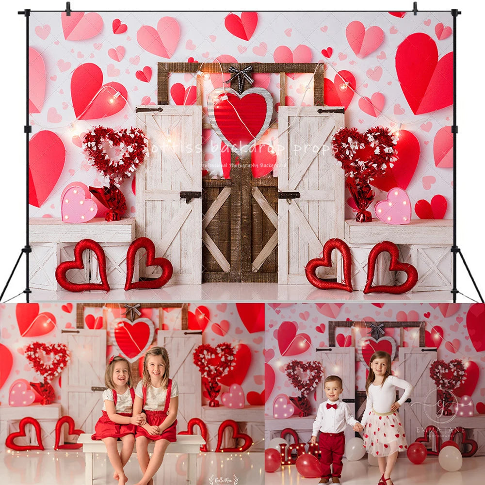 Love Bug Car Valentine Day Backdrops Kids Baby Photography Props Child Adult Birthday Cake Smash Photocall Decors Background