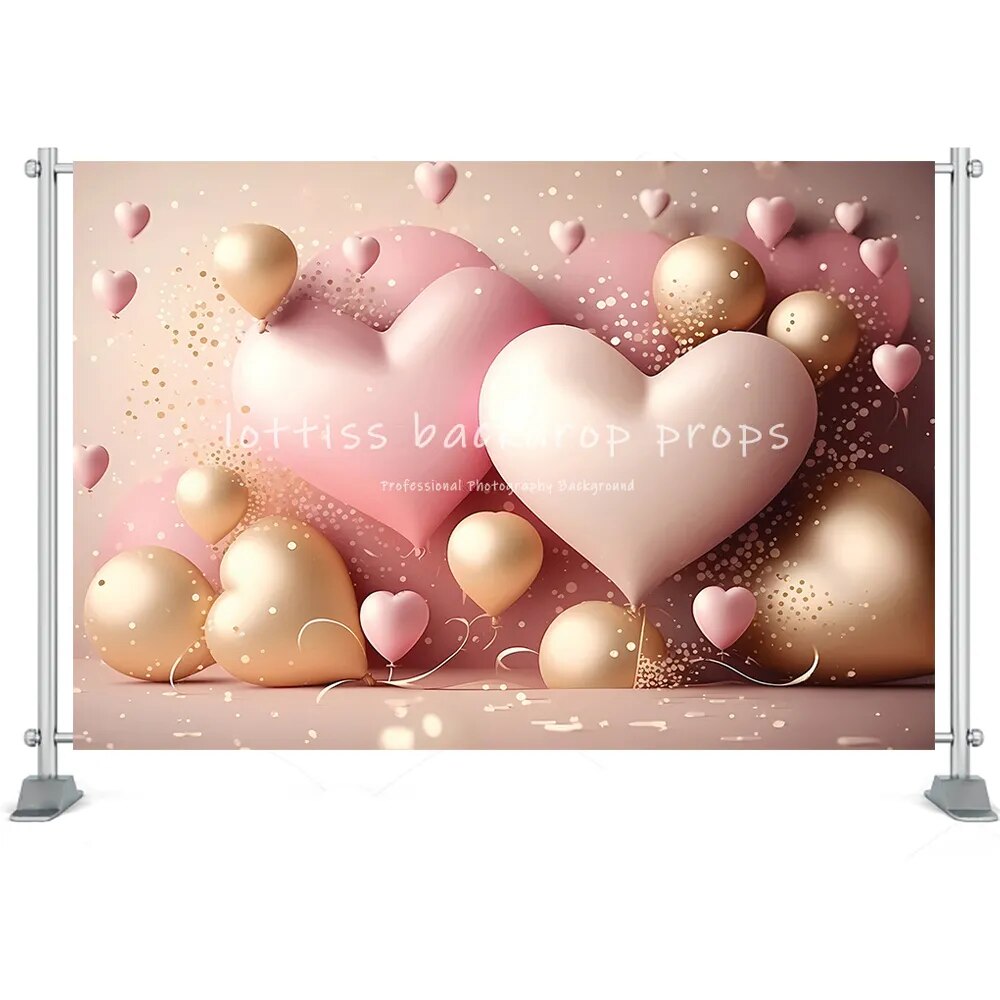 Arrière-plan mural en brique pour la saint-valentin, Rose rouge, décor de magasin de jouets, ballons floraux, fête d'anniversaire d'amour, arrière-plan pour photographie